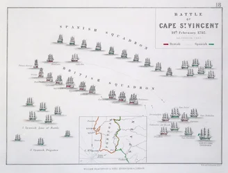 Plan of the Battle of Cape St. Vincent, 14th February 1797, c.1830s
